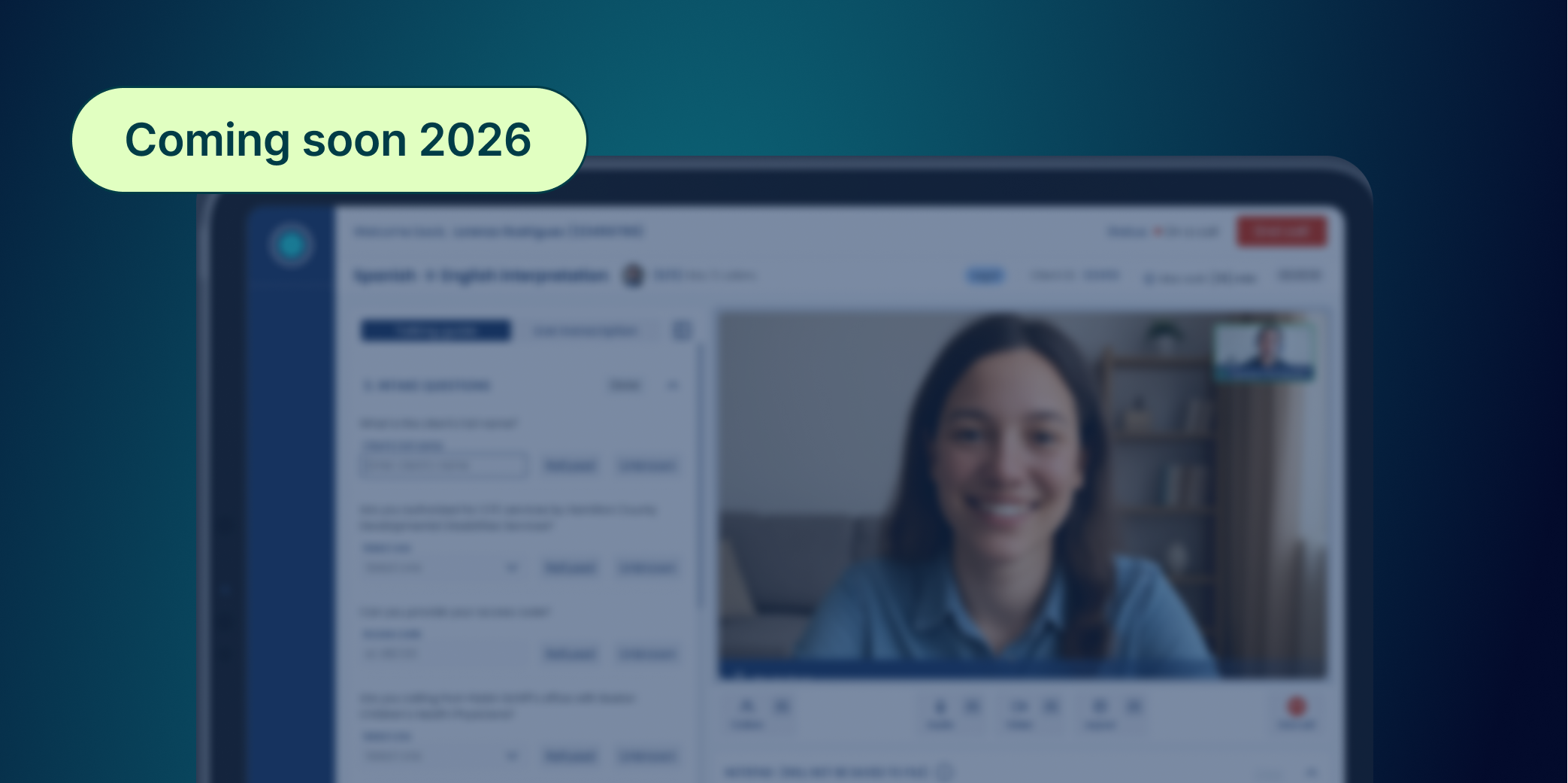 Blurred preview of the Interpreter Portal product