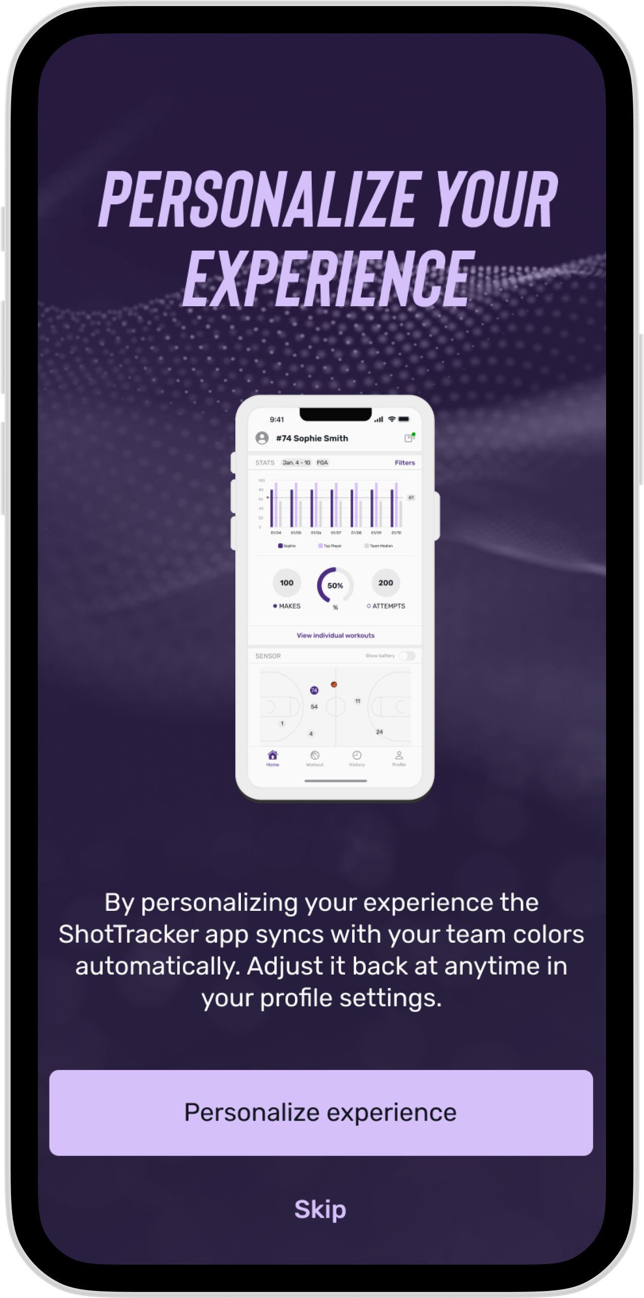 Kansas State team personalization onboarding screen